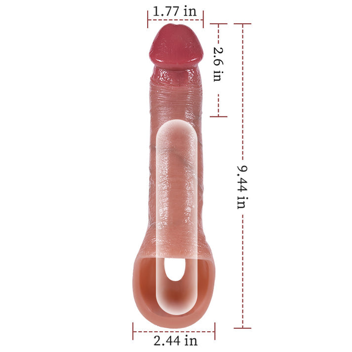 Penis Sleeve with Cock Ring 2-in-1: Vibrating Edition